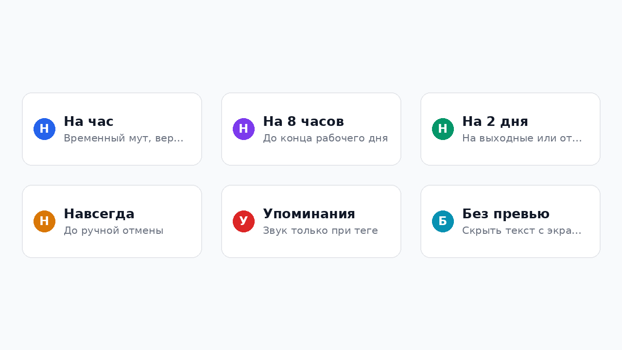 Настройки уведомлений Телеграм: варианты беззвучного режима